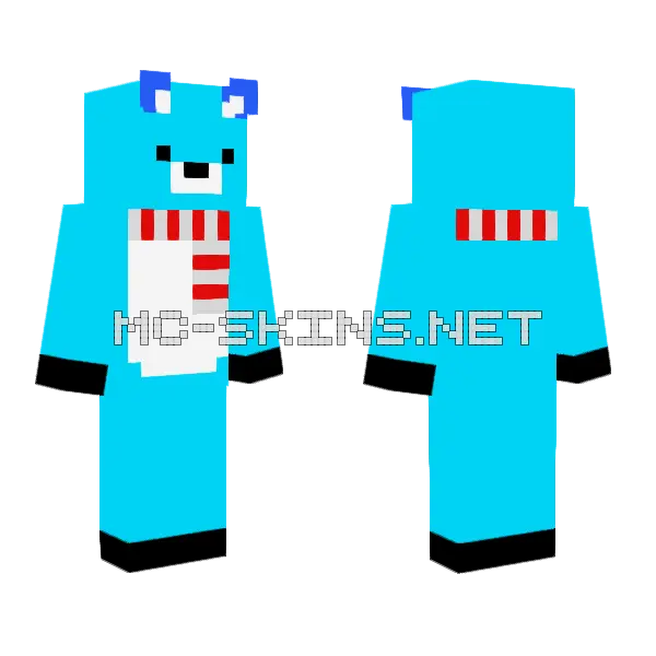 Blue Bear Skin Minecraft skin, front and back