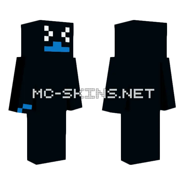 Blue Black Minecraft skin, front and back