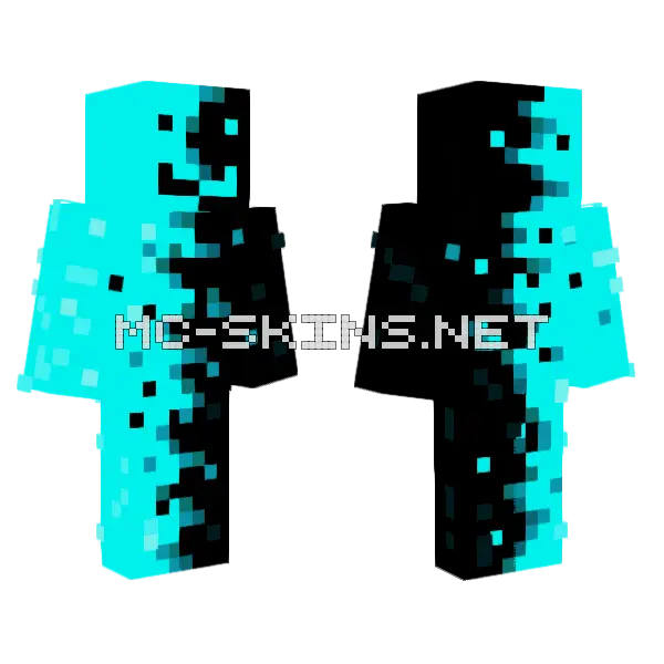 Blue Black Minecraft skin, front and back