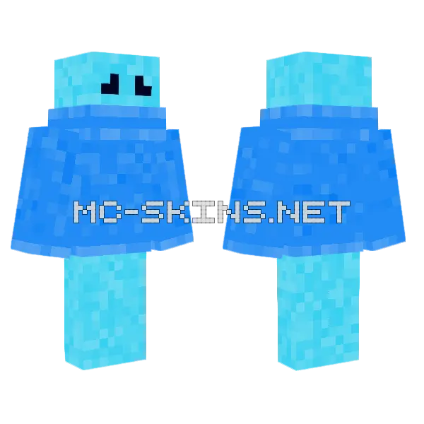 Blue Blob Minecraft skin, front and back