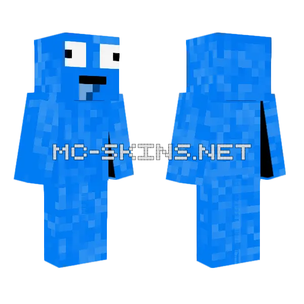 Blue Blob Character, front and back