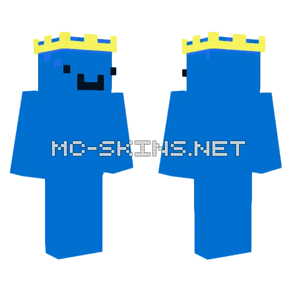 Blue Blob Character, front and back
