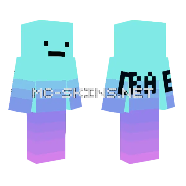 Blue Blob Creature Minecraft skin, front and back