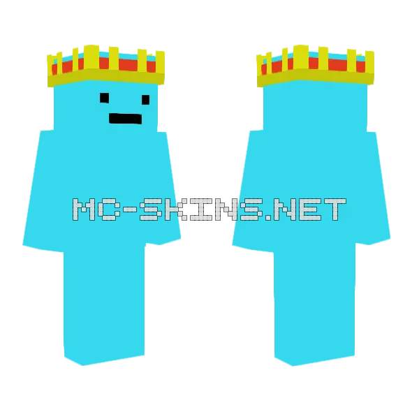 Blue Blob Monster Minecraft skin, front and back