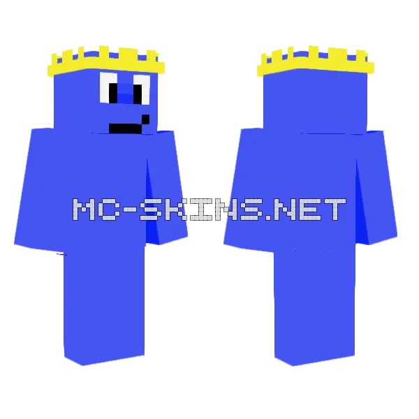Blue Block Character, front and back