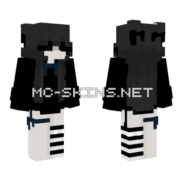 Blue Bowtie Outfit Minecraft skin, front and back