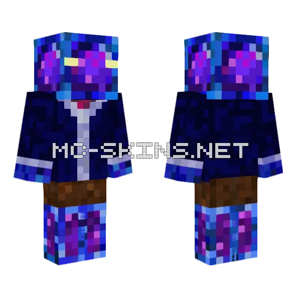 Blue Bowtie Suit Minecraft skin, front and back