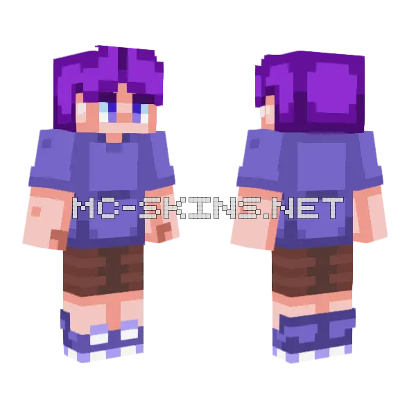 Blue Boy Hive Styled Minecraft skin, front and back