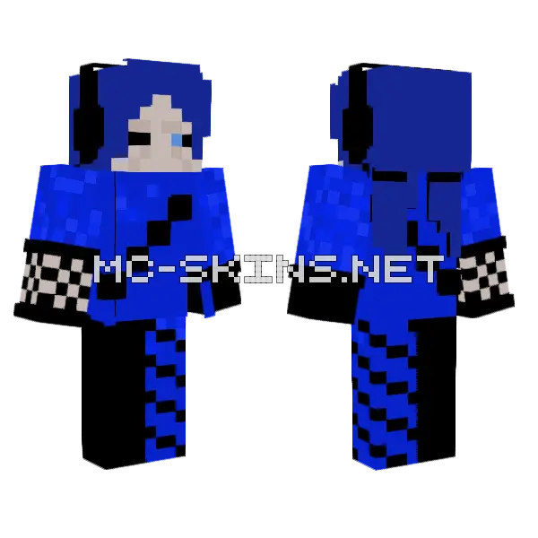 Blue Boy Outfit Minecraft skin, front and back