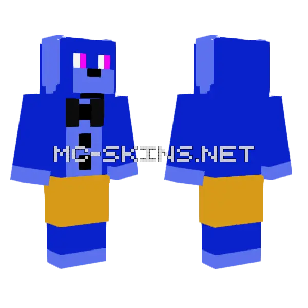 Blue Bunbo Minecraft skin, front and back