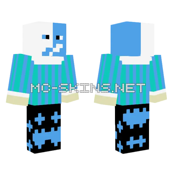 Blue Bunny Minecraft skin, front and back