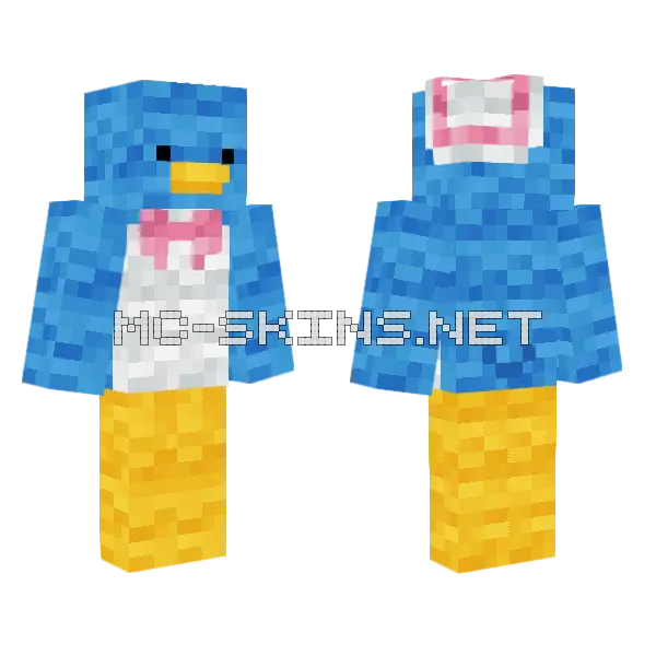 Blue Bunny Girl Minecraft skin, front and back