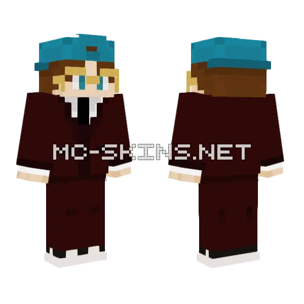 Blue Cap Boy Minecraft skin, front and back