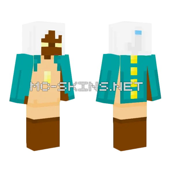 Blue Cape Sky Minecraft skin, front and back
