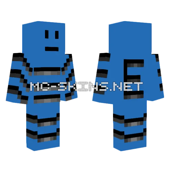 Blue Car Man E Minecraft skin, front and back