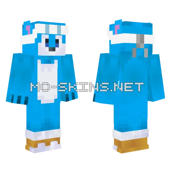 Blue Cat Skin Minecraft skin, front and back