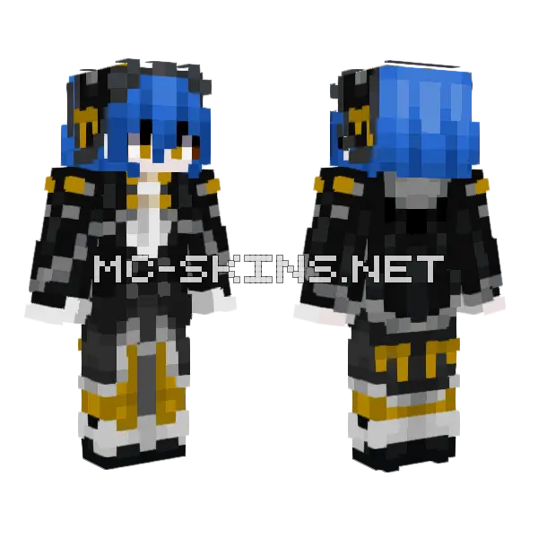 Blue Character Minecraft skin, front and back