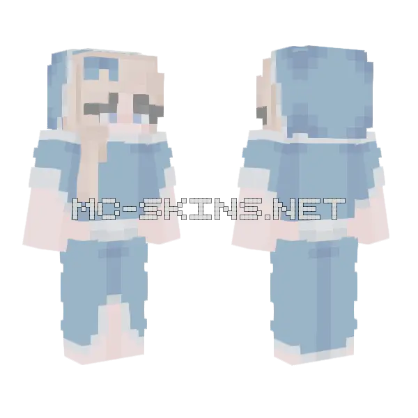 Blue Christmas Girl Minecraft skin, front and back