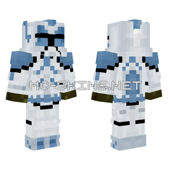Blue Clone Trooper 2 0 Minecraft skin, front and back