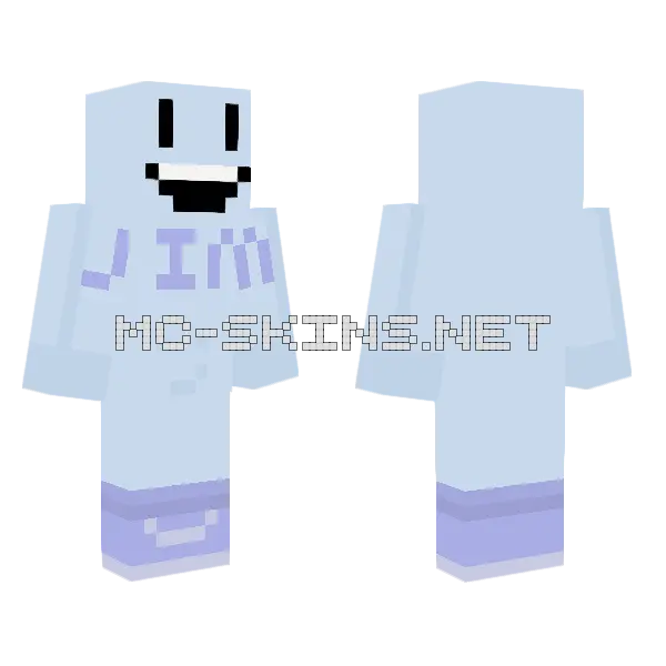 Blue Cloud Character Minecraft skin, front and back