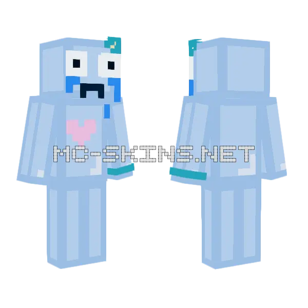 Blue Cloud Creature Minecraft skin, front and back