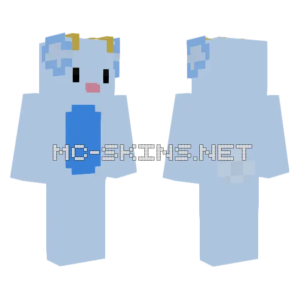 Blue Cloud Creature Minecraft skin, front and back