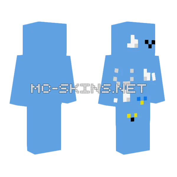 Blue Cloud Outfit Minecraft skin, front and back