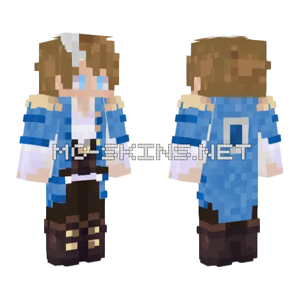 Blue Coat Sailor 2 Minecraft skin, front and back