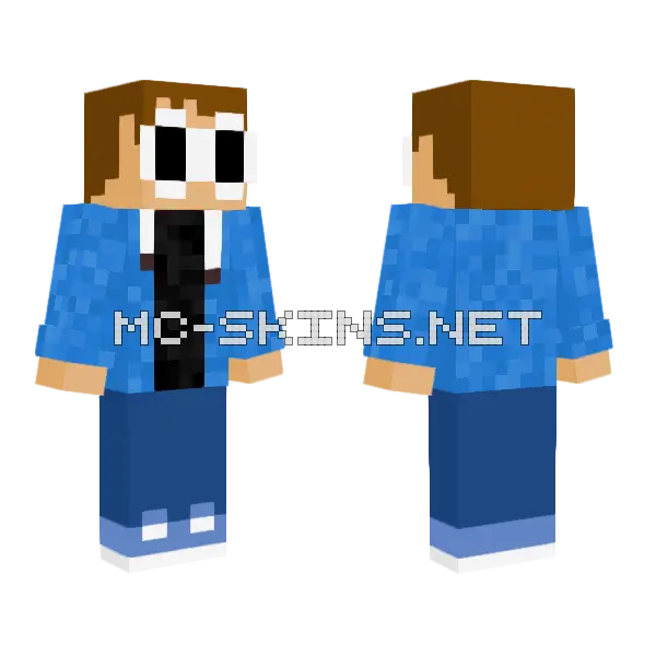 Blue Coat Supdawg Minecraft skin, front and back