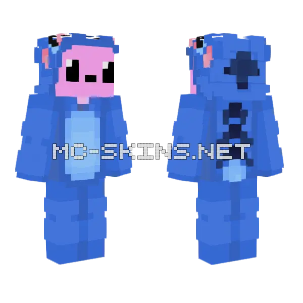 Blue Cow Minecraft skin, front and back