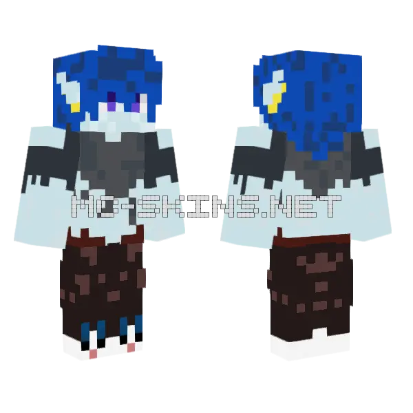 Blue Creature Minecraft skin, front and back