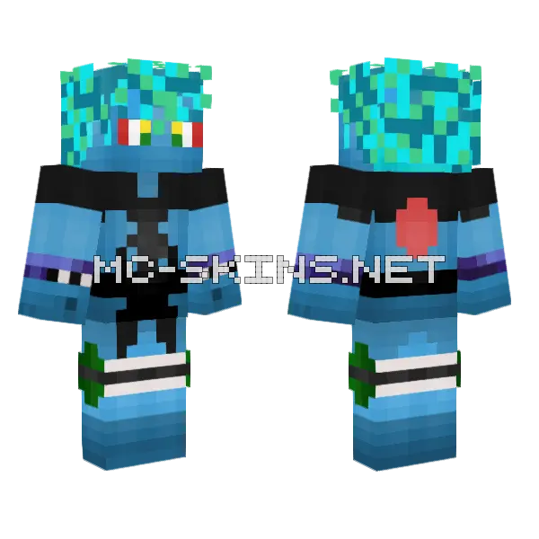 Blue Creature Skin Minecraft skin, front and back