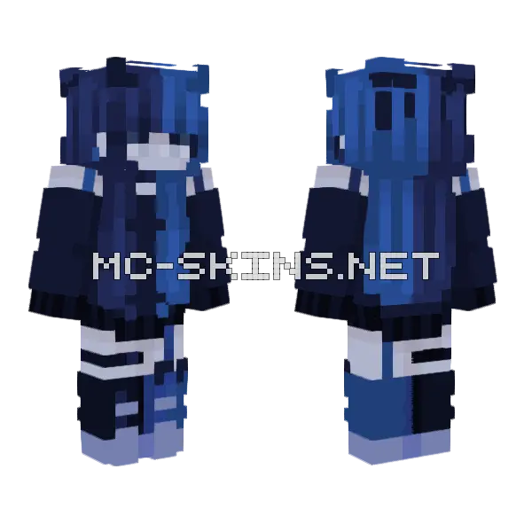 Blue Crystals Skin Minecraft skin, front and back