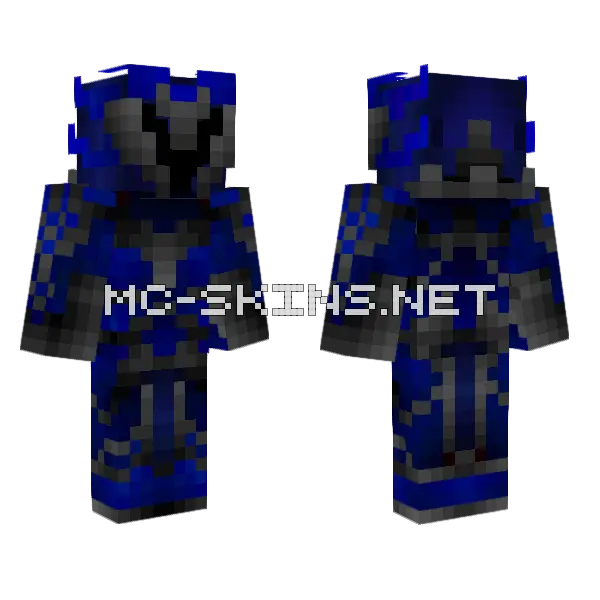 Blue Daedric Armour Red Minecraft skin, front and back