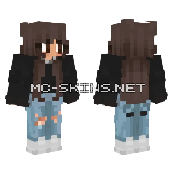 Blue Denim Girl Minecraft skin, front and back