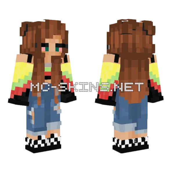 Blue Denim Girl Minecraft skin, front and back