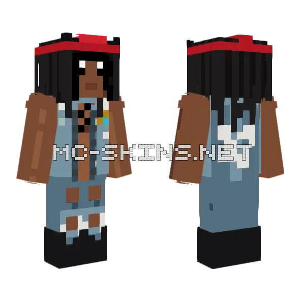 Blue Denim Jacket Minecraft skin, front and back