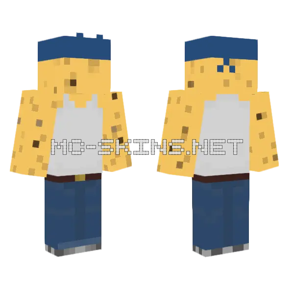 Blue Denim Jumpsuit, front and back