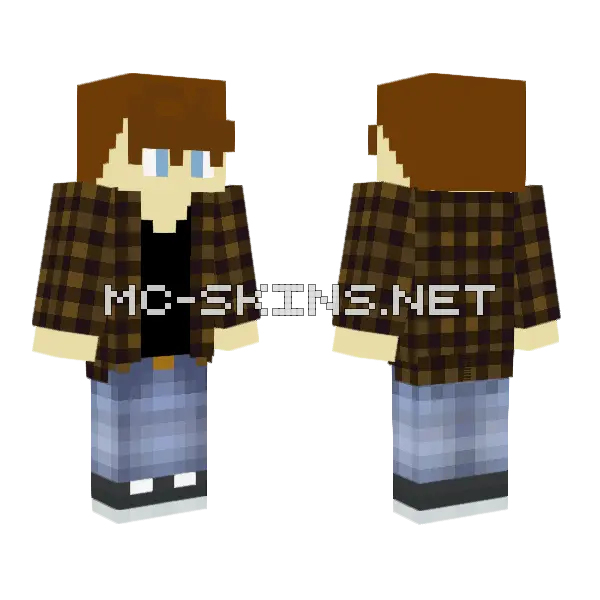 Blue Denim Overalls Minecraft skin, front and back