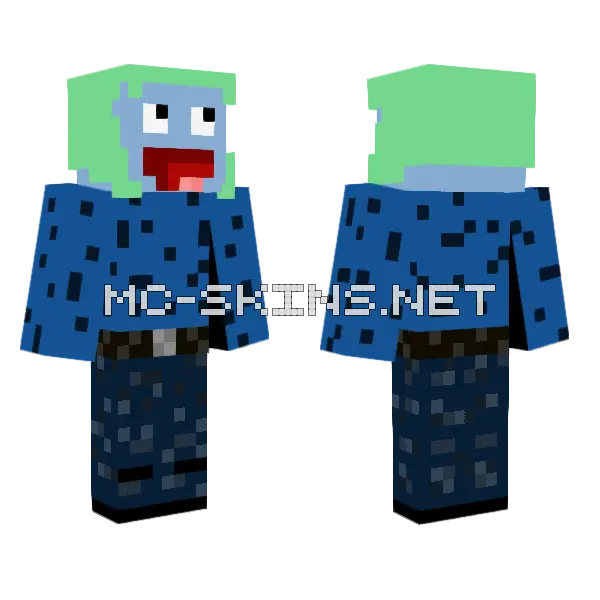 Blue Dotted Avatar, front and back