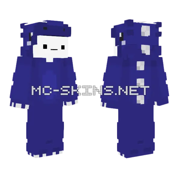 Blue Dotted Pajamas, front and back