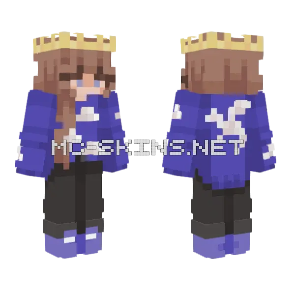 Blue Dragon Outfit Minecraft skin, front and back