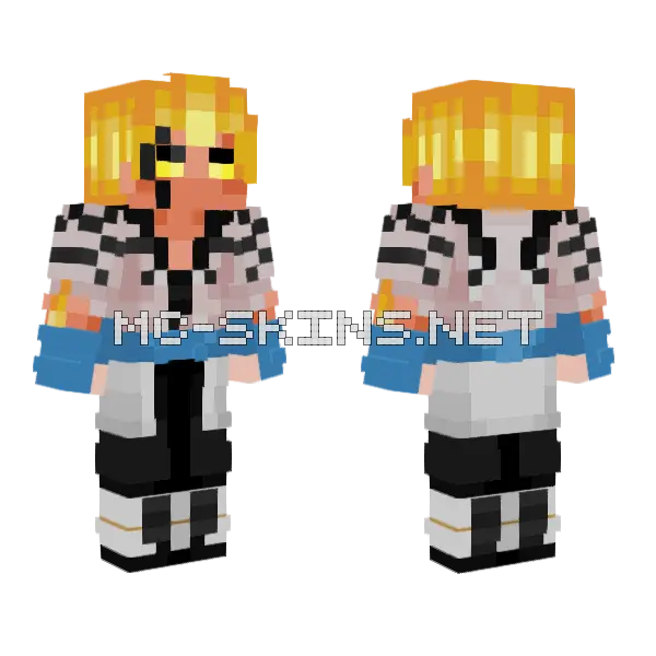 Blue Dragon Skin Minecraft skin, front and back
