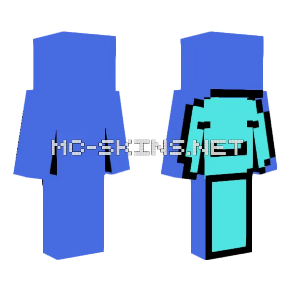 Blue Dream Slim Arms Minecraft skin, front and back