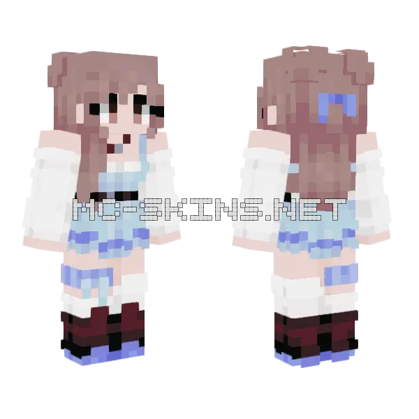 Blue Dress Girl Minecraft skin, front and back
