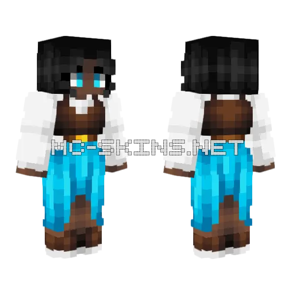 Blue Dress Girl Minecraft skin, front and back