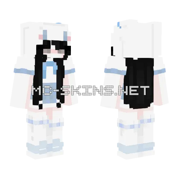 Blue Dress Girl Minecraft skin, front and back