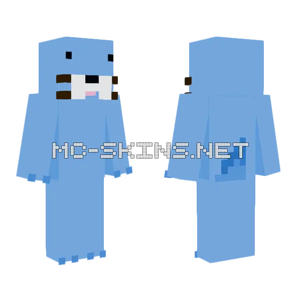 Blue Elephant Minecraft skin, front and back