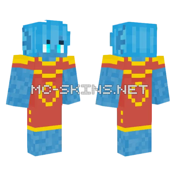 Blue Elephant Boy Minecraft skin, front and back