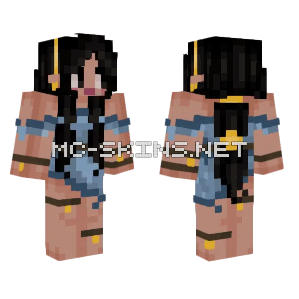 Blue Elf Recolor Minecraft skin, front and back